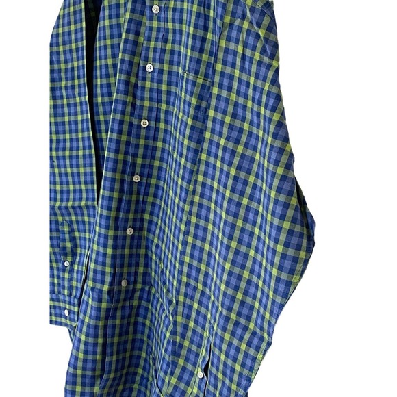 Austin Reed London Mens XXL Blue Check Dress Shirt Long Sleeve Button Up - Picture 2 of 8